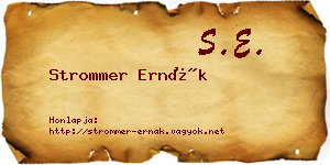 Strommer Ernák névjegykártya